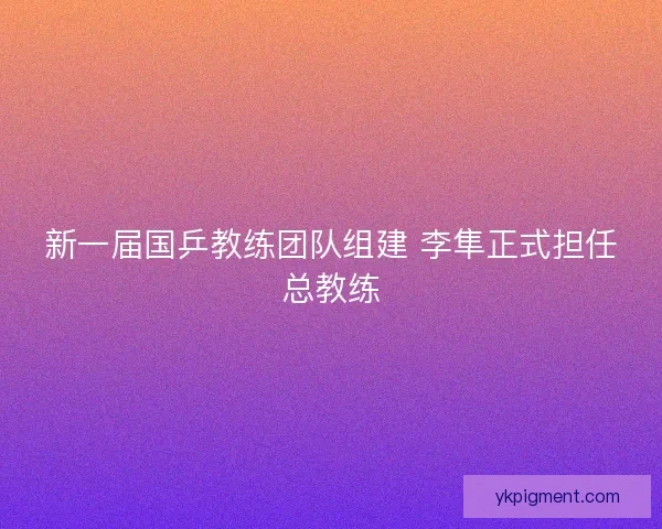 新一届国乒教练团队组建 李隼正式担任总教练