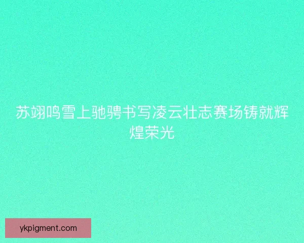 苏翊鸣雪上驰骋书写凌云壮志赛场铸就辉煌荣光 苏翊鸣雪上驰骋书写凌云壮志赛场铸就辉煌荣光